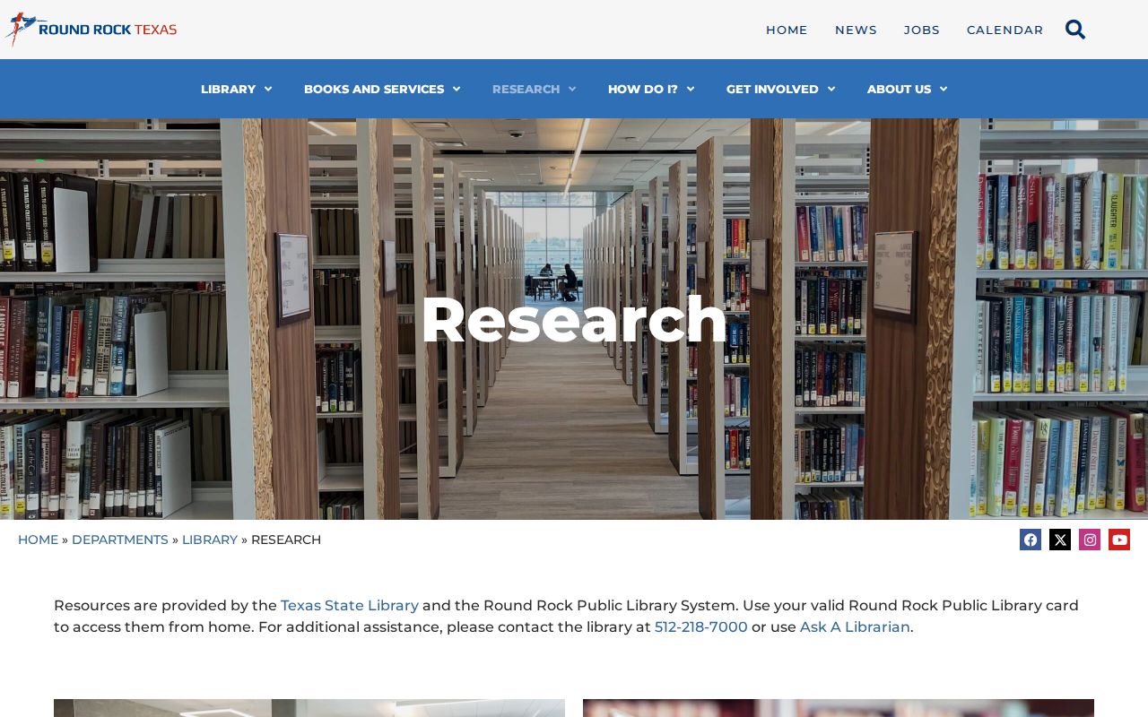 Round Rock city directory research resources at the public library
