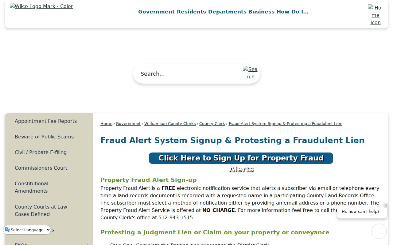 Round Rock residents directory Williamson County property fraud alert