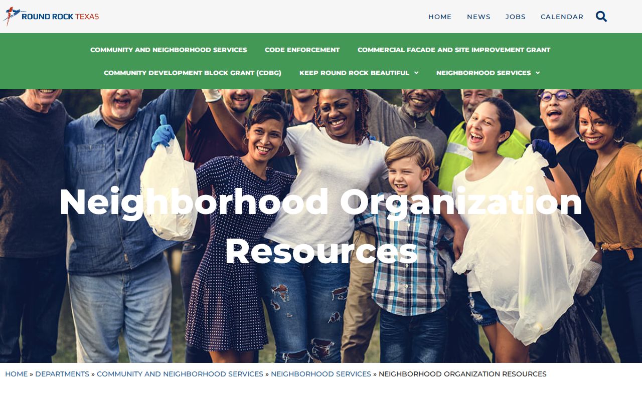 Round Rock neighbors reference showing neighborhood organization resources and roster limits