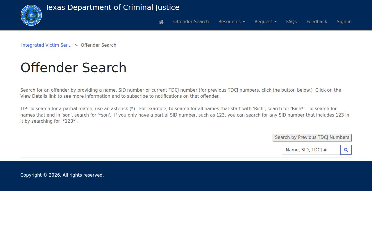 Round Rock resident lookup reference showing the Texas offender search instructions